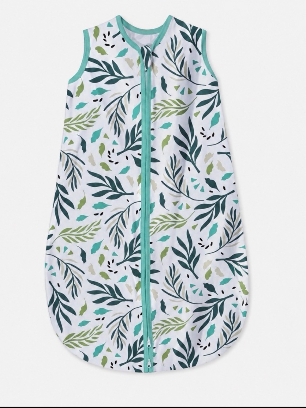 Baby/ Infant Sleeveless Zip Sleep Sack Set - Aqua Leaf Print